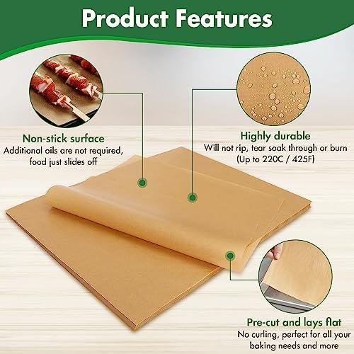 Parchment Prodigy 200 Count Non-Stick Parchment Paper Sheets | 9x13 inches | Non-Toxic, Biodegradable, Easy to Clean | Non Stick Baking Paper Sheet for Oven, Air Fryer, Cooking, and Grilling - SHOP NO2CO2