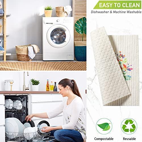 Patelai 6 Pieces Swedish Kitchen Dishcloths Mixed Trees Kitchen Cleaning Cloths Absorbent Cleaning Cloth Set Swedish Kitchen Dishcloths Quick Drying Reusable Cloths for Kitchen, Hand, Counter Wipes - SHOP NO2CO2