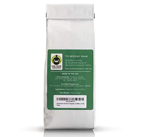 PE Premium Enema Organic Enema Coffee (1LB) Light Roast, Medium Ground - Formulated For Gerson Coffee Enemas - Fair Trade Certified - Made in the USA - SHOP NO2CO2