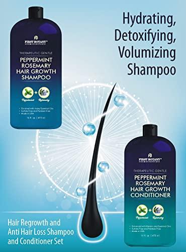 Peppermint Rosemary Hair Regrowth and Anti Hair Loss Shampoo and Conditioner Set - Daily Hydrating, Detoxifying, Volumizing Shampoo and Fights Dandruff For Men and Women 16 fl oz x 2 - SHOP NO2CO2