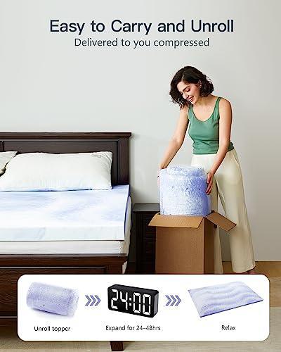 PERLECARE 3 Inch Queen Memory Foam Mattress Topper for Pressure Relief, Cooling Gel Infusion, CertiPUR-US Certified Purple - SHOP NO2CO2