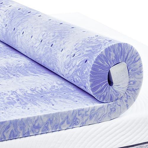 PERLECARE 3 Inch Queen Memory Foam Mattress Topper for Pressure Relief, Cooling Gel Infusion, CertiPUR-US Certified Purple - SHOP NO2CO2