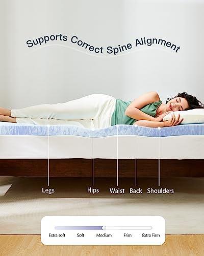 PERLECARE 3 Inch Queen Memory Foam Mattress Topper for Pressure Relief, Cooling Gel Infusion, CertiPUR-US Certified Purple - SHOP NO2CO2