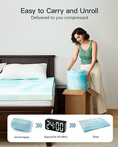 PERLECARE 3 Inch Queen Memory Foam Mattress Topper for Pressure Relief, Cooling Gel Infusion, CertiPUR-US Certified - SHOP NO2CO2