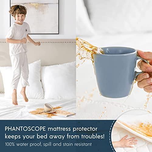 Phantoscope 100% Waterproof Mattress Protector, Queen, Mattress Cover 3D Air Soft Bamboo, Mattress Pad Cover with 18'' Deep Pocket, Noiseless Washable, Queen Size - SHOP NO2CO2