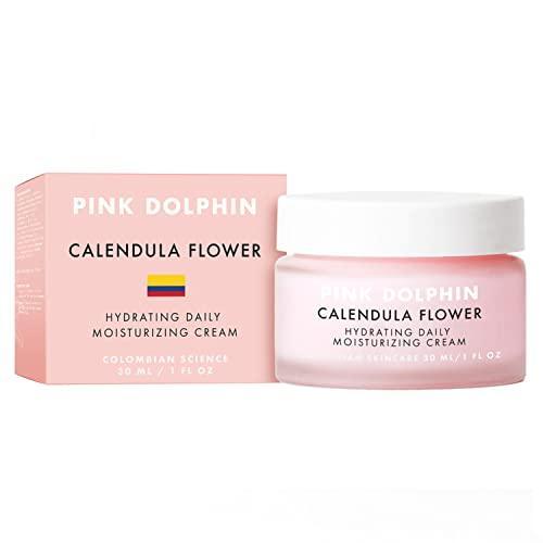 Pink Dolphin | Calendula Flower Hydrating Daily Moisturizing Cream | Soothes Inflammation & Promotes Healing | Repairs & Rehydrates Dry Skin | Improves Collagen Production | Face & Skin Care | 1 Oz - SHOP NO2CO2