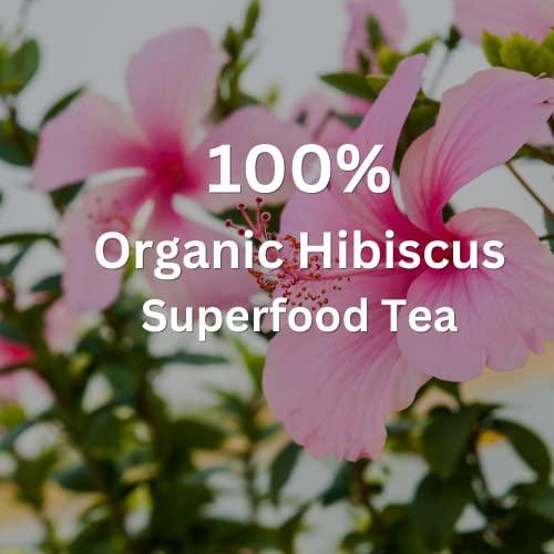 PopTea Organic | Organic Superfood Hibiscus Tea Bags (50 Count) | Non-GMO | Caffeine Free | Eco-Conscious Tea Bags | Superfood Herbal Tea | Serves Up To 100 Cups - SHOP NO2CO2