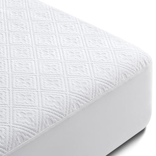 Premium 100% Waterproof Queen Mattress Protector NH Cooling Bed Mattress Cover Collge Dorm 4D Tech Soft Breathable Comfort 8-21" Deep Pocket Vinyl-Free Noiseless Washable (Flower,Queen) - SHOP NO2CO2