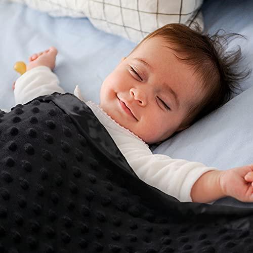 Pro Goleem Baby Soft Minky Dot Blanket with Satin Backing Christmas Baby Gifts for Boys and Girls (Black, 30’’ x 40’’) - SHOP NO2CO2