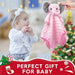 Pro Goleem Elephant Security Blanket with Stuffed Animal Snuggle Toy Lovey Soft Lovie Baby Registry Search Christmas Baby Girl Gifts for Infant and Toddler Pink 16 Inch - SHOP NO2CO2