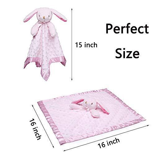 Pro Goleem Loveys for Babies Bunny Security Blanket Girl Newborn Soft Pink Lovie Christmas Baby Girl Gifts for Infant and Toddler - SHOP NO2CO2