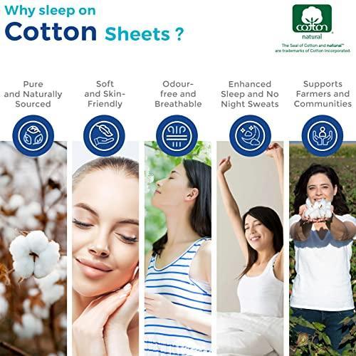 Pure Egyptian Queen Size Cotton Bed Sheets Set (Queen, 1000 Thread Count) Cream Bedding Pillow Cases (4 Pc) Egyptian Cotton Sheets Queen Size Bed- Sateen Sheets - 16 in Queen Deep Pocket Sheets - SHOP NO2CO2