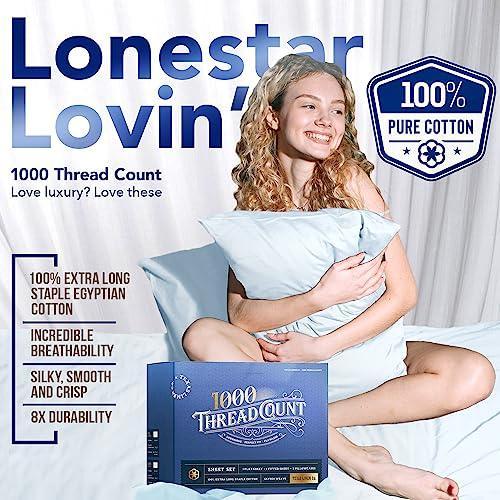 Pure Split King Size Cotton Bed Sheets Set (Split King, 1000 Thread Count) Blush Sheets and Pillow Cases (5 Pc) – Cotton Sheets Split King Size Bed- Sateen Weave Sheets - 16” Deep Pocket Sheets - SHOP NO2CO2