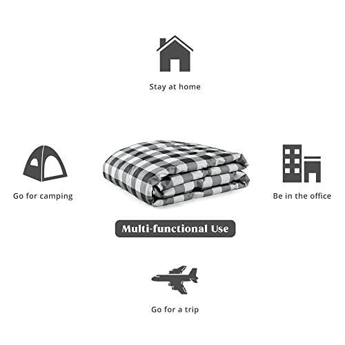 puredown ® Soft Down Throw Blanket Lightweight Packable Couch Throw for Indoor and Outdoor Use, 50"X70",Black and White - SHOP NO2CO2