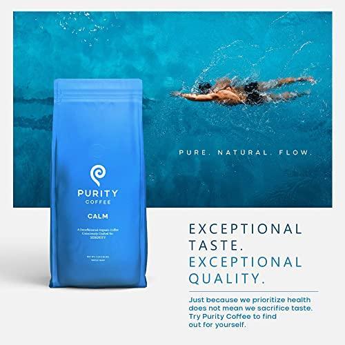 Purity Coffee CALM Decaf Medium Roast Whole Beans - USDA Certified Organic Specialty Grade Arabica Swiss Water Processed Decaffeinated - Third Party Tested for Mold, Mycotoxins, Pesticides - 5 lb Bag - SHOP NO2CO2