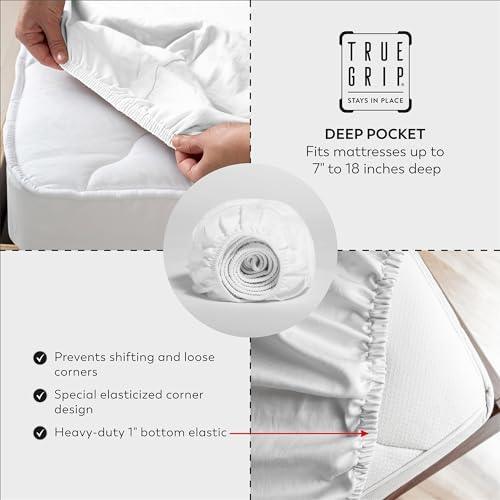 Purity Home Full White, 100% Cotton Sheet Set, 400 Thread Count, Wrinkle-Resistant, Soft Sateen Hotel Quality Bed Sheets with Elasticized Deep Pocket, 4 Piece Cotton Bedding Set - White, Full - SHOP NO2CO2