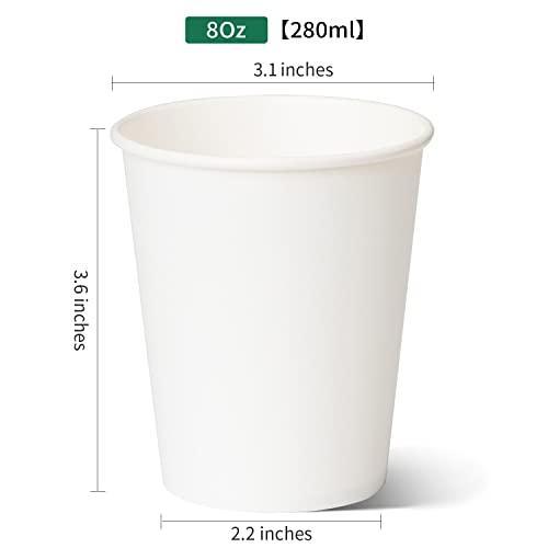 RACETOP Coffee Paper Cups 8 oz [100 pack], Disposable Coffee Cups, Office (8 oz 100 pack) - SHOP NO2CO2