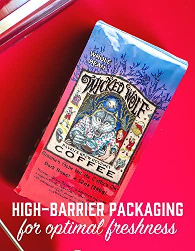 Raven's Brew Coffee Full Bodied Coffee Dark Roast Whole Bean - Wicked Wolf 12oz - SHOP NO2CO2