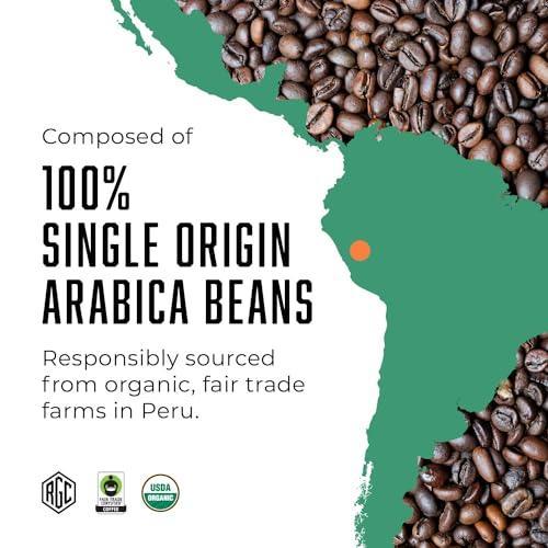 Real Good Coffee Company - Whole Bean Coffee - Organic Single Origin: Peru Medium Roast Coffee Beans - 2 Pound Bag - 100% Whole Arabica Beans - Grind at Home, Brew How You Like - SHOP NO2CO2