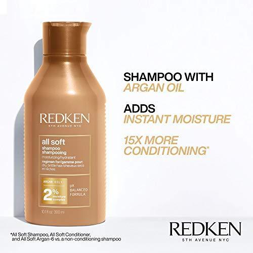 Redken All Soft Shampoo, Conditioner and Heavy Cream Treatment | For Dry / Brittle Hair | Moisturizes & Provides Intense Softness | With Argan Oil - SHOP NO2CO2