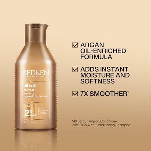 REDKEN All Soft Shampoo & Conditioner Set | For Dry/Brittle Hair | Provides Intense Softness and Shine | With Argan Oil - SHOP NO2CO2