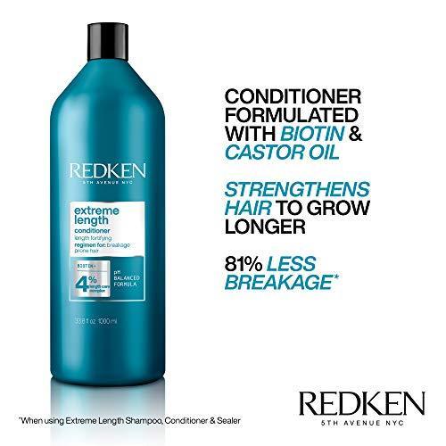 Redken Extreme Length Conditioner | Infused With Biotin and Castor Oil | For Hair Growth | Fortifies, Strengthens & Conditions Hair - SHOP NO2CO2