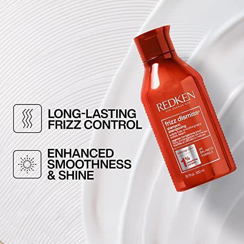 Redken Frizz Dismiss Shampoo | Anti Frizz Shampoo with Humidity Protection | Gently Cleanses, Smooths, and Adds Shine | Weightless Long-Lasting Frizz Control | For Frizzy Hair | Sulfate Free - SHOP NO2CO2