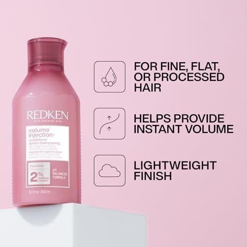 Redken Volume Injection Conditioner | Lightweight Volume Conditioner For Fine Hair | Detangles and Adds Volume & Body to Flat Hair | Paraben Free - SHOP NO2CO2