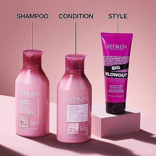 Redken Volume Injection Shampoo | Lightweight Volume Shampoo For Fine Hair | Adds Volume, Lift, and Body to Flat Hair | Paraben Free - SHOP NO2CO2