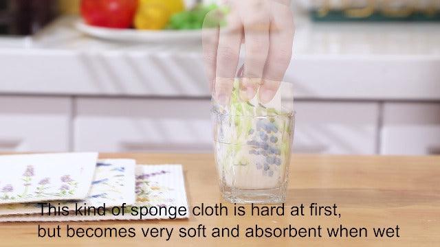 Remagr Swedish Kitchen Dish Towels Wildflowers Reusable Sponge Cleaning Cloths Absorbent Quick Drying Washable Cleaning Wipes No Odor Hand Towel (6) - SHOP NO2CO2