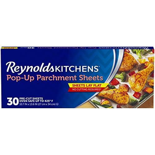 Reynolds Kitchens Pop-Up Parchment Paper Sheets, 10.7x13.6 Inch, 30 Sheets - SHOP NO2CO2