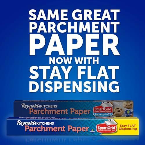 Reynolds Kitchens Stay Flat Parchment Paper with SmartGrid, 45 Square Feet - SHOP NO2CO2