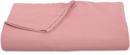 Royale Linens 300 Thread Count 100% Long Staple Combed Cotton Flat Sheet - Super Soft - Top Sheet - Queen Flat Sheet Sold Separately - Breathable, Cool & Crisp Percale Flat Sheet Only (Queen, Pink) - SHOP NO2CO2