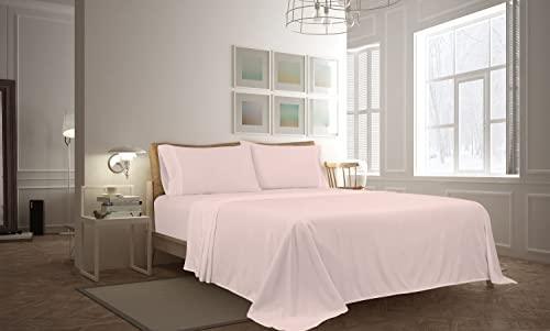 ROYALE LINENS - 4 Piece King Bed Sheet - Soft Brushed Microfiber 1800 Bedding Set - 1 Fitted Sheet, 1 Flat Sheet, 2 Pillow Cases - Wrinkle & Fade Resistant Luxury King Size Sheet Set (King, Pink) - SHOP NO2CO2