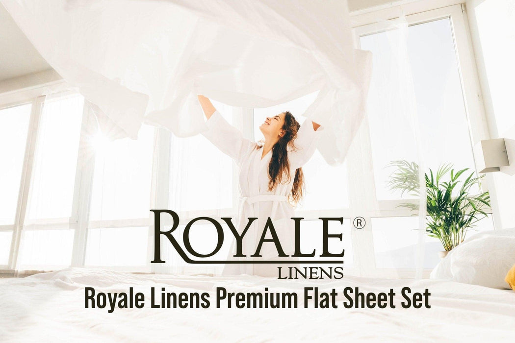 Royale Linens Full Size Flat Sheet Only - Brushed 1800 Microfiber - Ultra Soft & Breathable - Wrinkle & Stain Resistant - Hotel Quality Flat Sheet Sold Separately - Top Sheet for Bed - (Full, Silver) - SHOP NO2CO2