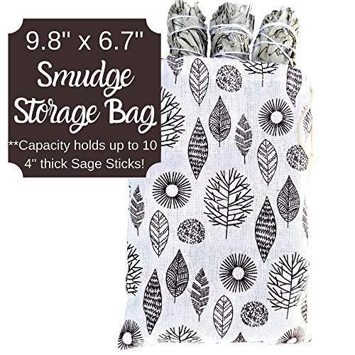 SAGE SMUDGE Sticks, 5 White Sage Bundles Bulk Refill & Shaman Smudge Kit Storage Bag! California White Sage Smudging Sticks, Organic Freshly Dried Incense Sage Stick Set, Sustainable! (5, Large Bag) - SHOP NO2CO2