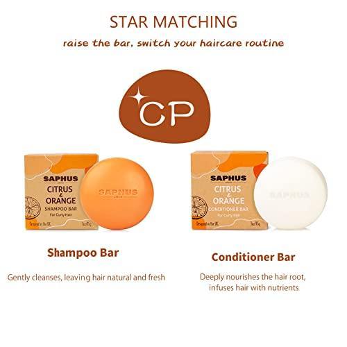 SAPHUS Conditioner Bar for Hair with Moroccan Argan Oil - Hydrating Deep Conditioning for Dry Damaged Curly Hair - Sustainable, pH Balanced, Sulfate Free, 3oz - SHOP NO2CO2