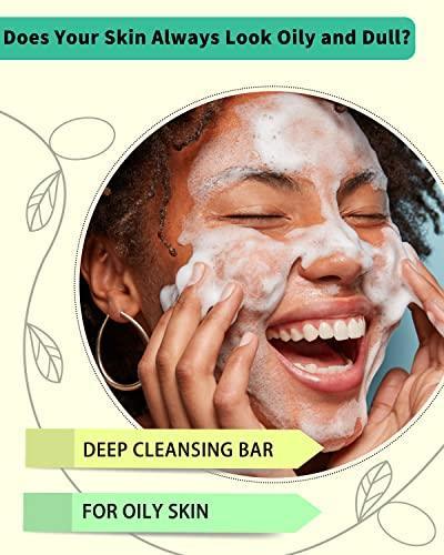 SAPHUS Face Wash Bar, Facial Cleansing Bars Balancing Face Soap Cleanser with Amino Acids & Jojoba Oil for Gentle Exfoliation for Oily Skin, Soap Free, Sulfate Free, Zero Waste - SHOP NO2CO2