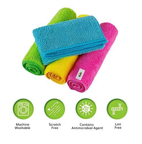 SCRUBIT 24 Pack Microfiber Cleaning Cloth Lint Free and Streak Free Towels for House, Cars, Kitchen and Screens - Super Absorbent and Soft Wash Cloths (12 x 16) - SHOP NO2CO2