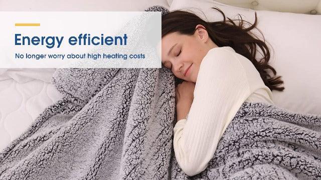 SEALY Electric Blanket Heated Throw 50"x60" Soft Double Sherpa Super Cozy with 6 Fast Heating Levels & 2-10 Hours Auto-Off, Over-Heat Protection, Machine Washable, Charcoal - SHOP NO2CO2