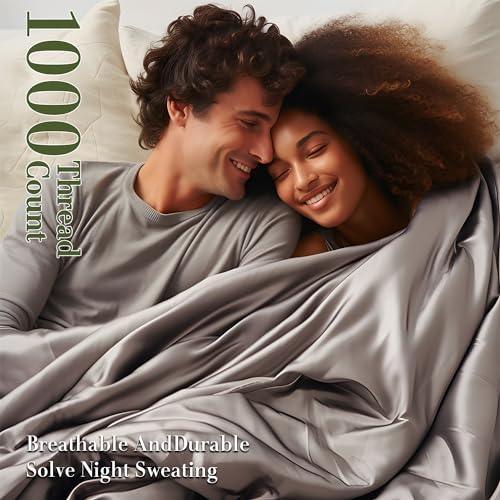 Shilucheng 100% Egyptian Cotton Queen Size Sheets Set - 1000 Thread Count，Luxury Cotton Bed Sheets，Breathable & Cooling Bedding and Pillow Cases, 16 Inch Deep Pocket - 4 Piece (White, Queen) - SHOP NO2CO2