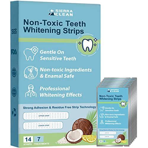 Sierra Clean Teeth Whitening Strips 7 Treatments, Sensitivity Free Enamel Safe, Fast Teeth Whitening Kit, Dentist Recommended Remove Coffee Tea Smoking Stains - SHOP NO2CO2