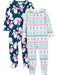 Simple Joys by Carter's Babies, Toddlers, and Girls' Holiday Loose-Fit Flame Resistant Fleece Footed Pajamas, Pack of 2 - SHOP NO2CO2