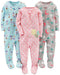 Simple Joys by Carter's Toddlers and Baby Girls' Snug-Fit Footed Cotton Pajamas, Pack of 3 - SHOP NO2CO2