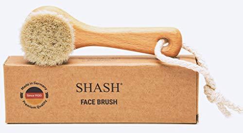 Since 1869 Hand Made in Germany - Sustainable Exfoliating Face Brush, Scrub Cleansing Brush, Exfoliates Skin to Help Reduce Flaking, Fine Lines, Supports Glowing Complexion (Medium Horse Hair Bristle) - SHOP NO2CO2