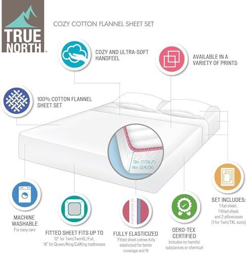 Sleep Philosophy True North Flannel Sheets Queen Size, Cozy 100% Cotton Flannel Bed Sheets, Ultra Soft Cute Sheet Set, Novelty Print Themed Cold Weather Warm Bedding Set,Multi Leaves 4 Piece - SHOP NO2CO2