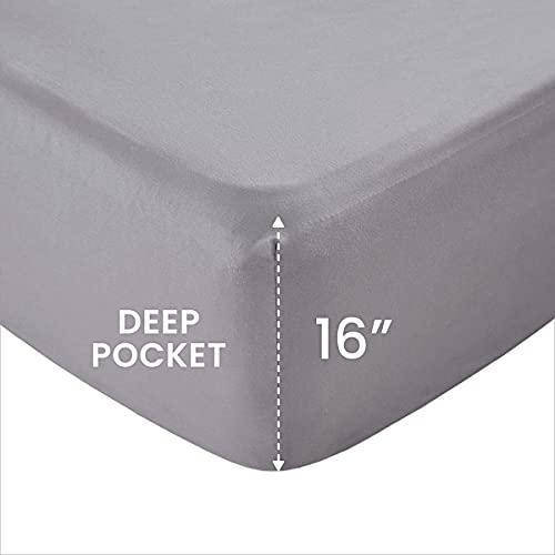 SLEEP ZONE Kids Twin Bed Sheet Set Ultra Soft Breathable Double Brushed Microfiber Sheets Deep Pocket Easy Care Sheet Set 3 Piece (Gull Gray, Twin) - SHOP NO2CO2