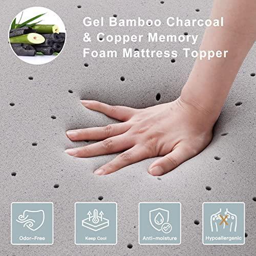 Sleepmax 2 Inch Mattress Topper Twin - Soft Memory Foam Mattress Topper Pad with Bamboo Charcoal and Copper Infusion for Pressure Relief - Double Sides Foam Bed Topper with Ventilated Design - SHOP NO2CO2