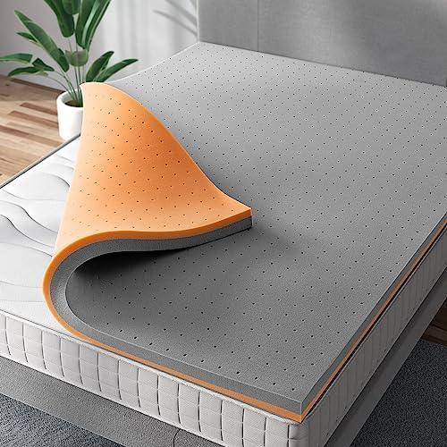 Sleepmax 2 Inch Mattress Topper Twin - Soft Memory Foam Mattress Topper Pad with Bamboo Charcoal and Copper Infusion for Pressure Relief - Double Sides Foam Bed Topper with Ventilated Design - SHOP NO2CO2