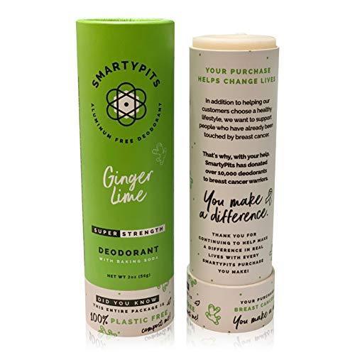 SmartyPits - Sustainable | Free of Plastic | Totally Biodegradable | Super-Strength Formula (with baking soda) (Ginger Lime) - SHOP NO2CO2